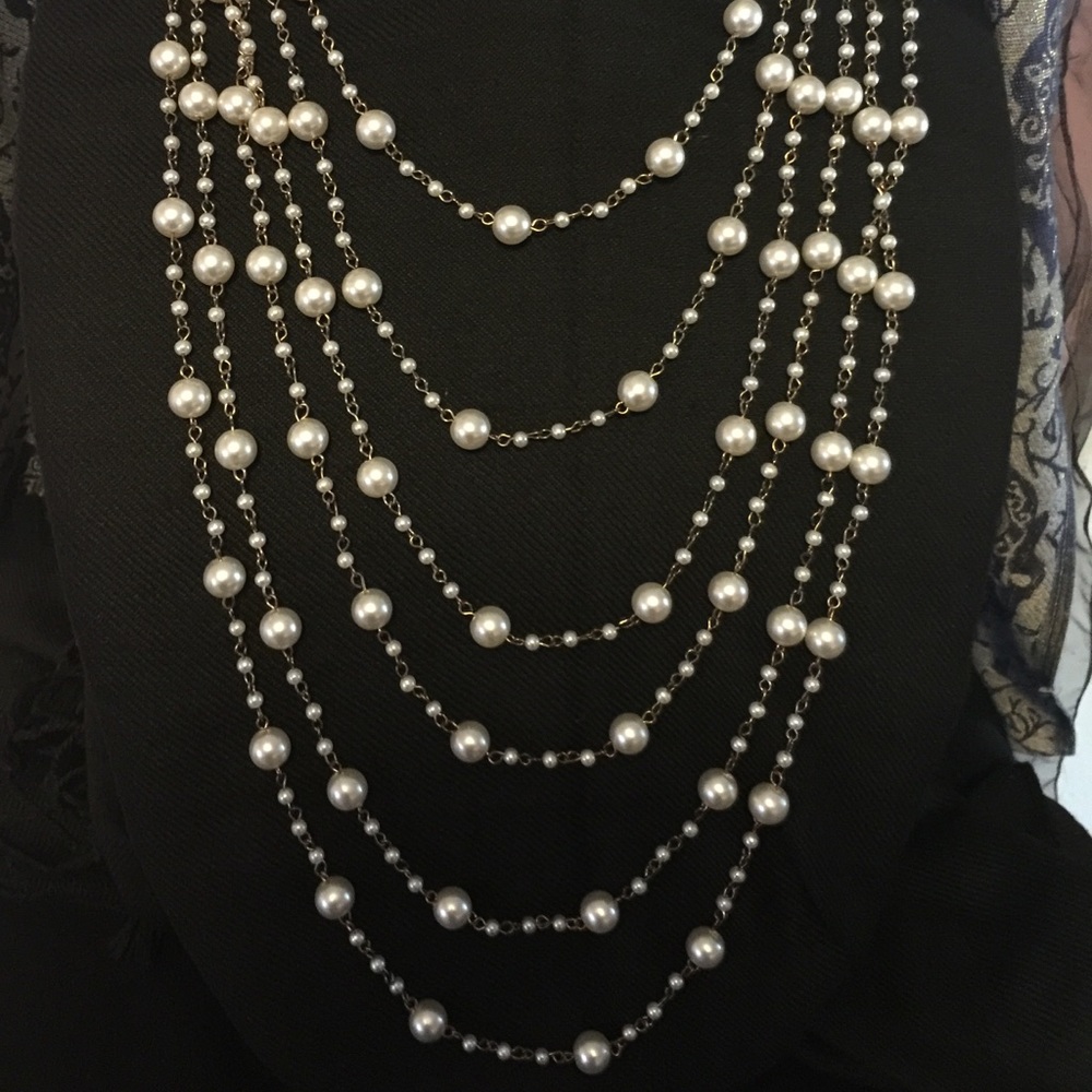 Multi strand Pearl Like Necklace